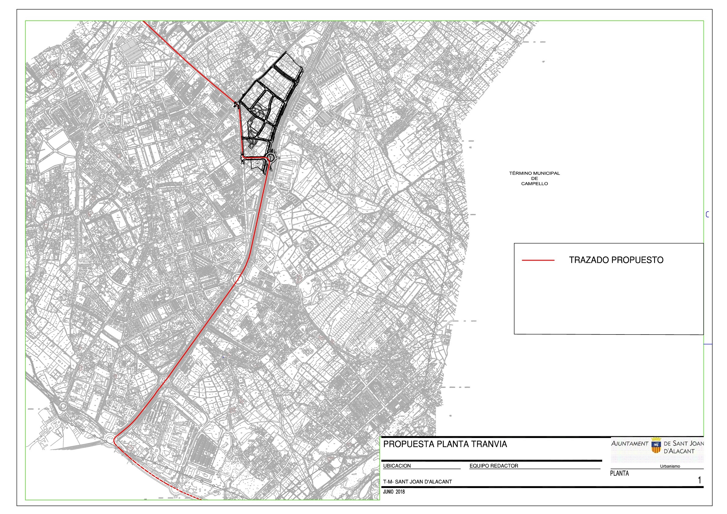 Proposta del traçat del TRAM