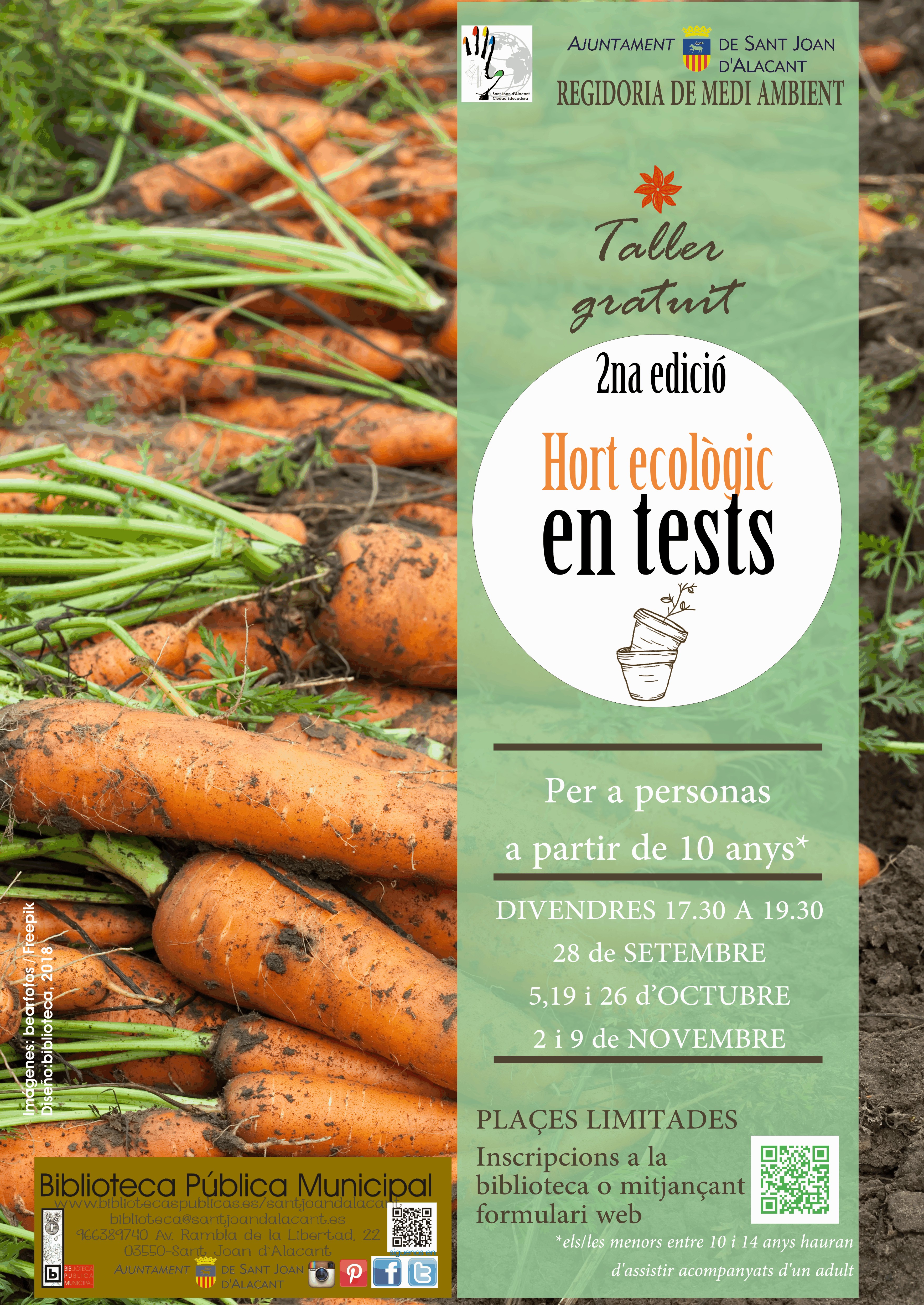 Cartel Taller Hort ecològic en tests