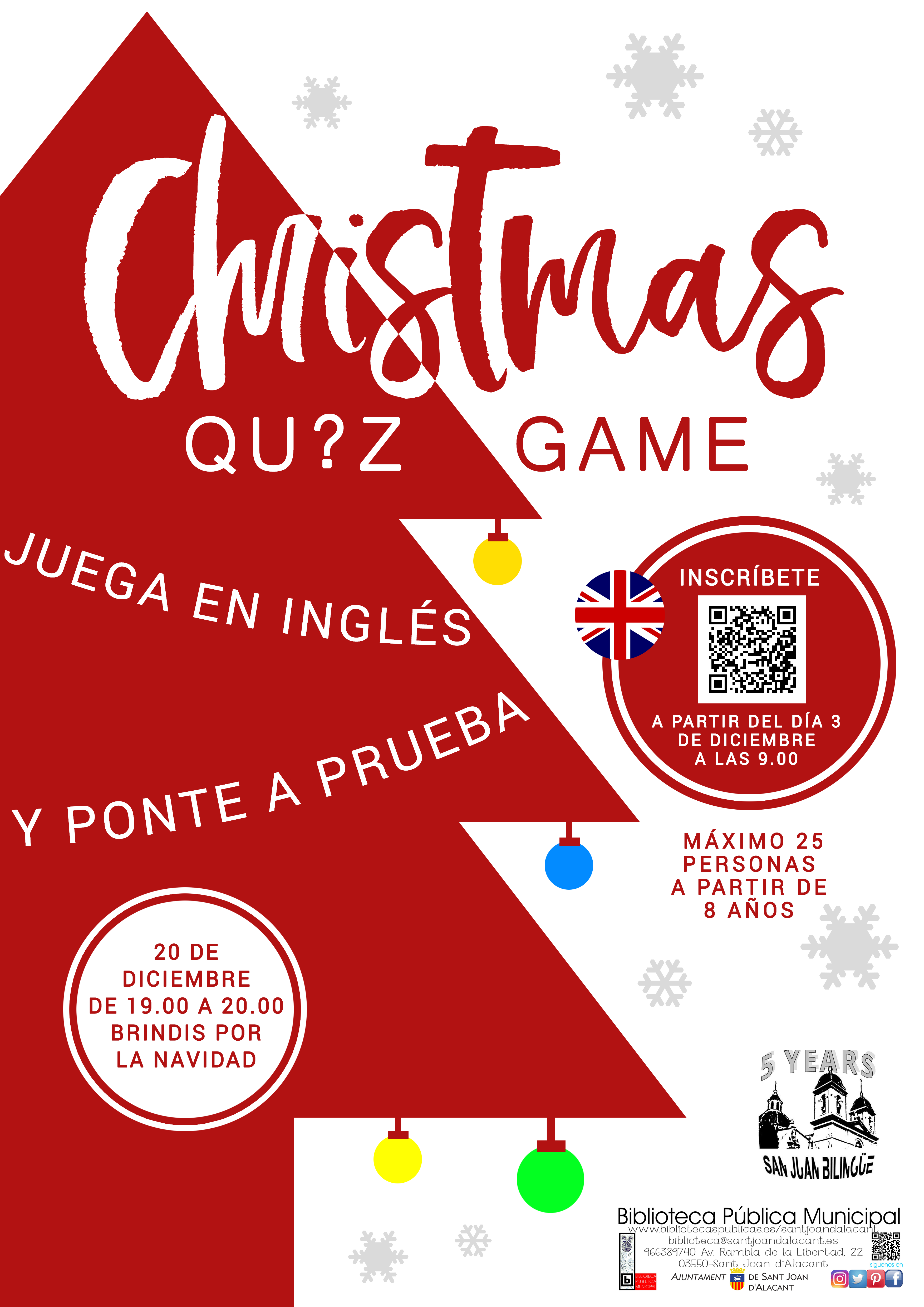 Quiz Game Navideño: cartel informativo.