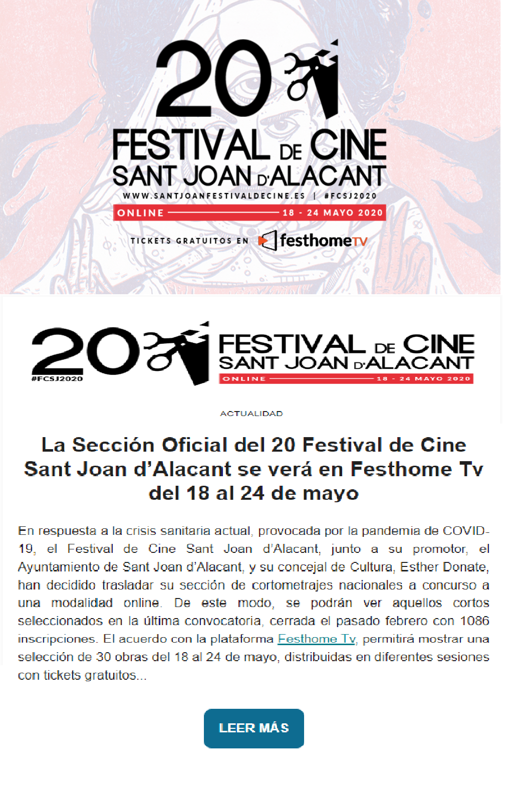 CARTEL FESTIVAL CINE 2020