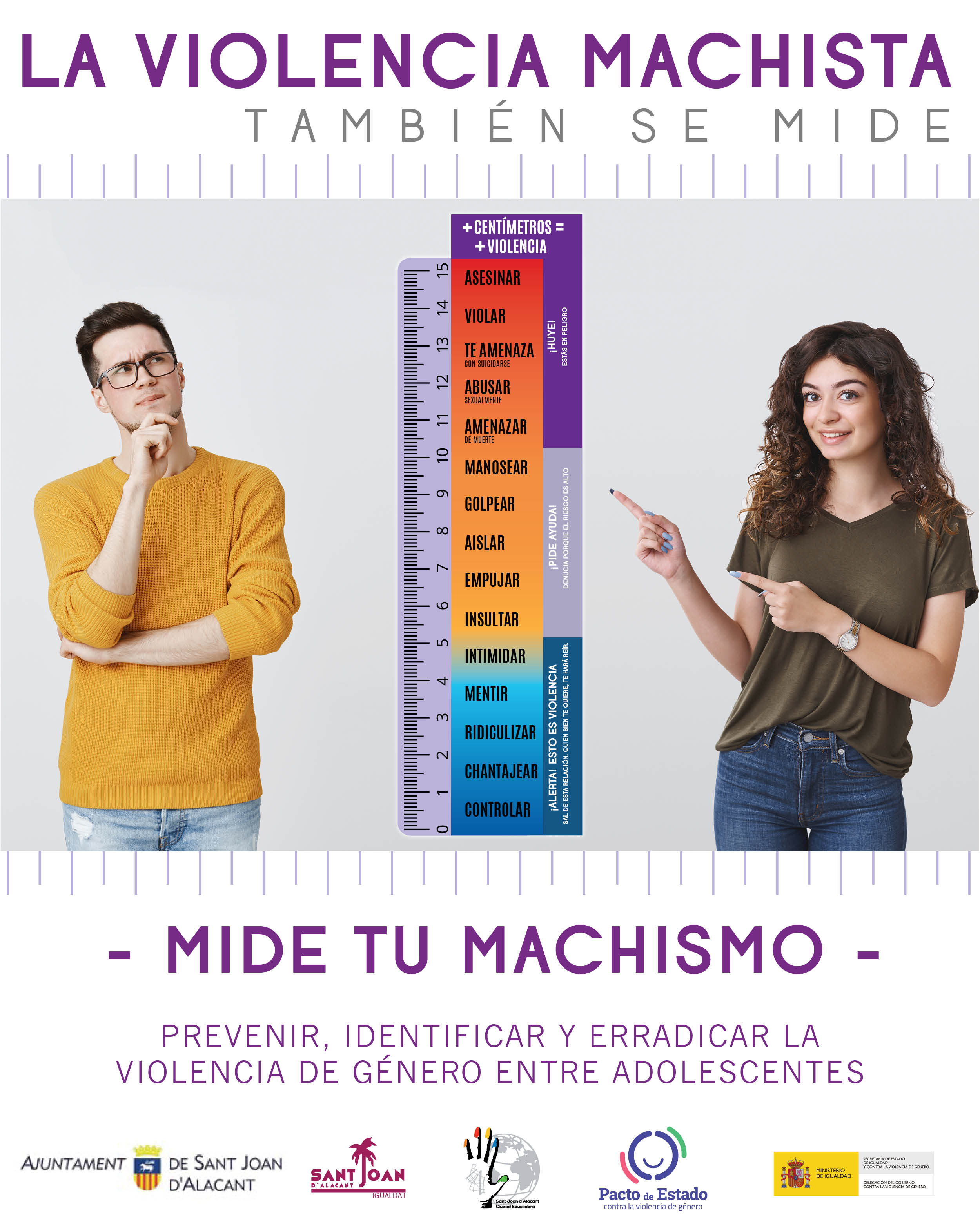 CARTEL CAMPAÑA "LA VIOLENCIA MACHISTA - MIDE TU MACHISMO"