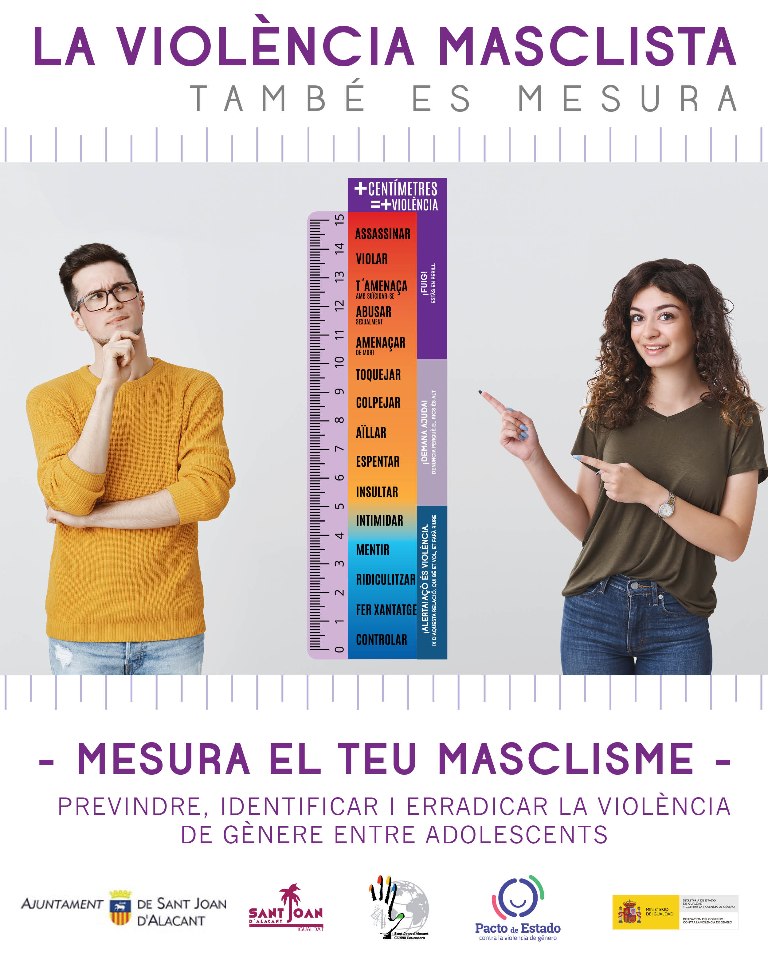 CARTELL CAMPANYA "LA VIOLÈNCIA MASCLISTA - MESURA EL TEU MASCLISME"