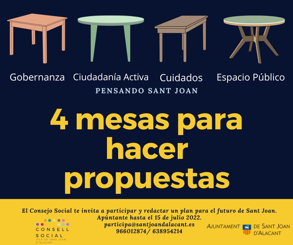 CARTEL 4 MESAS PARA HACER PROPUESTAS