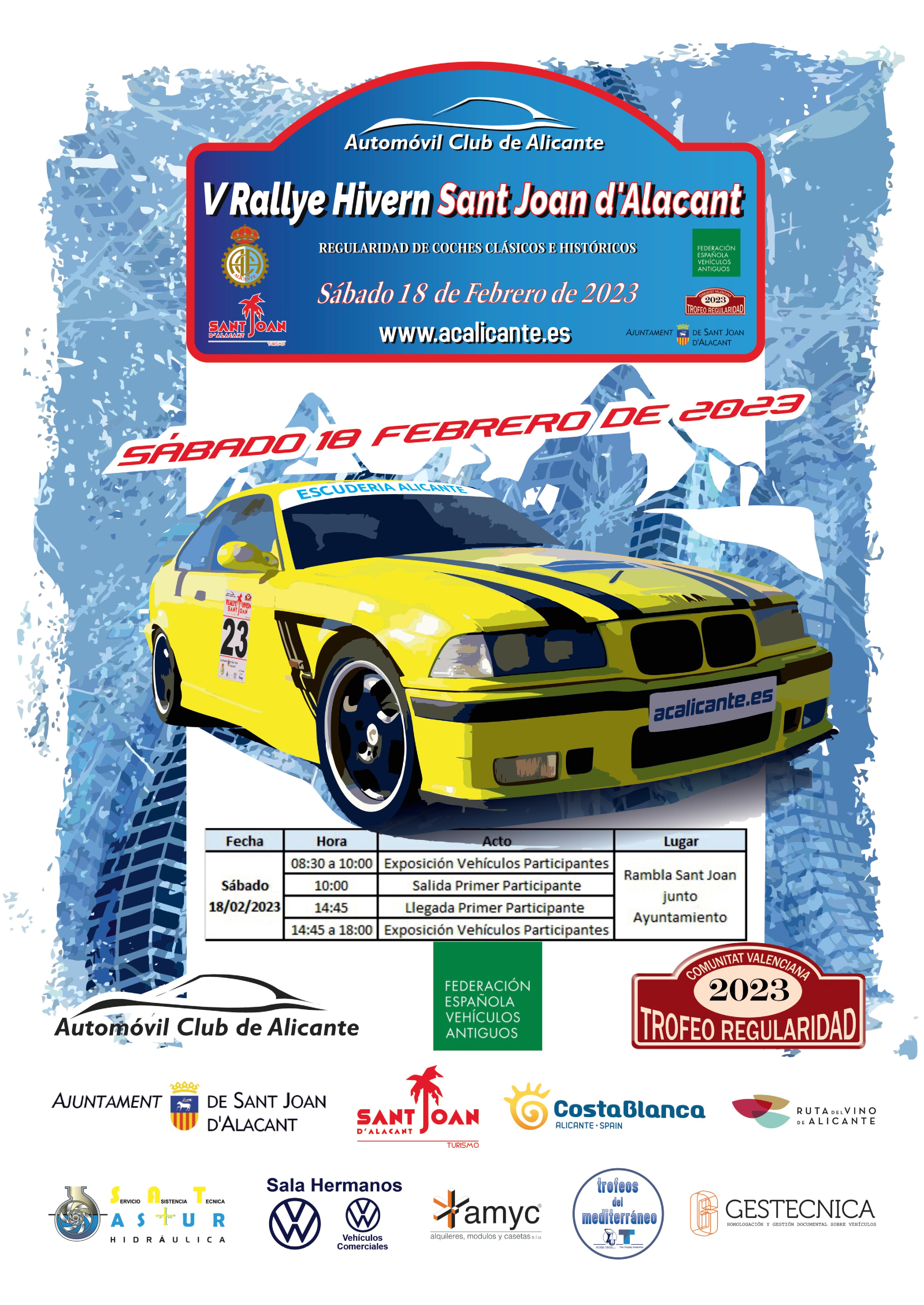 CARTEL V RALLYE HIVERN SANT JOAN D’ALACANT COSTABLANCA 2023