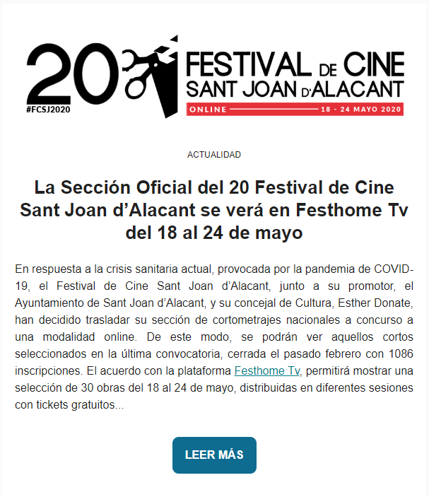 FESTIVAL DE CINE 2020