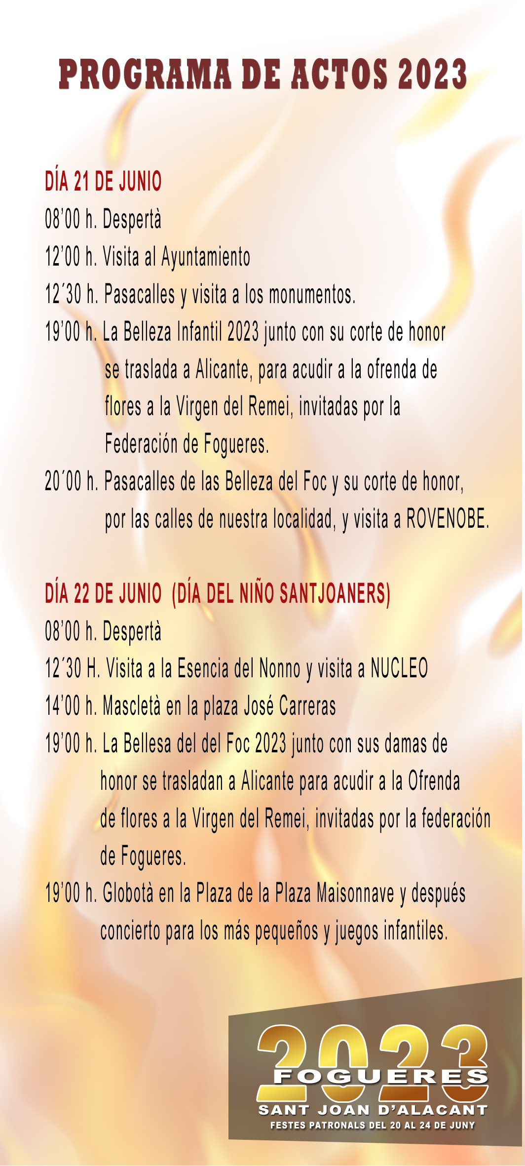 Programa Hogueras Sant Joan 2023 02