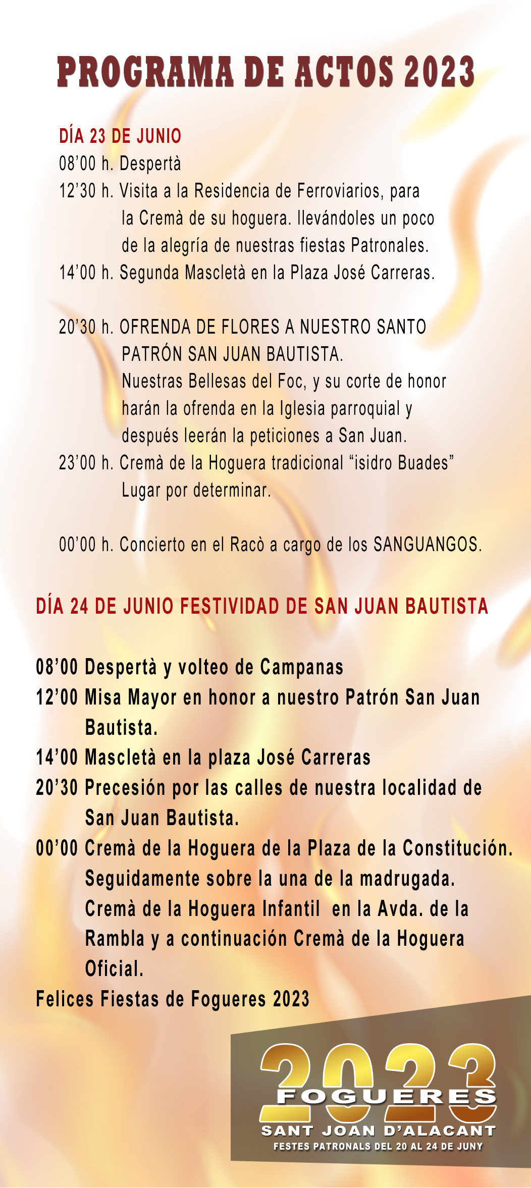 Programa Hogueras Sant Joan 2023 03