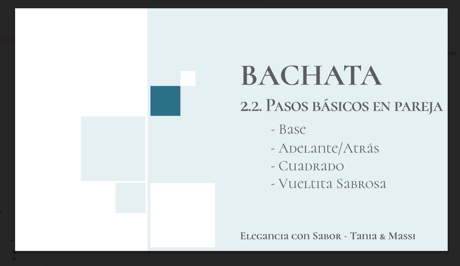 4ª CLASE: BACHATA PASOS BÁSICOS EN PAREJA