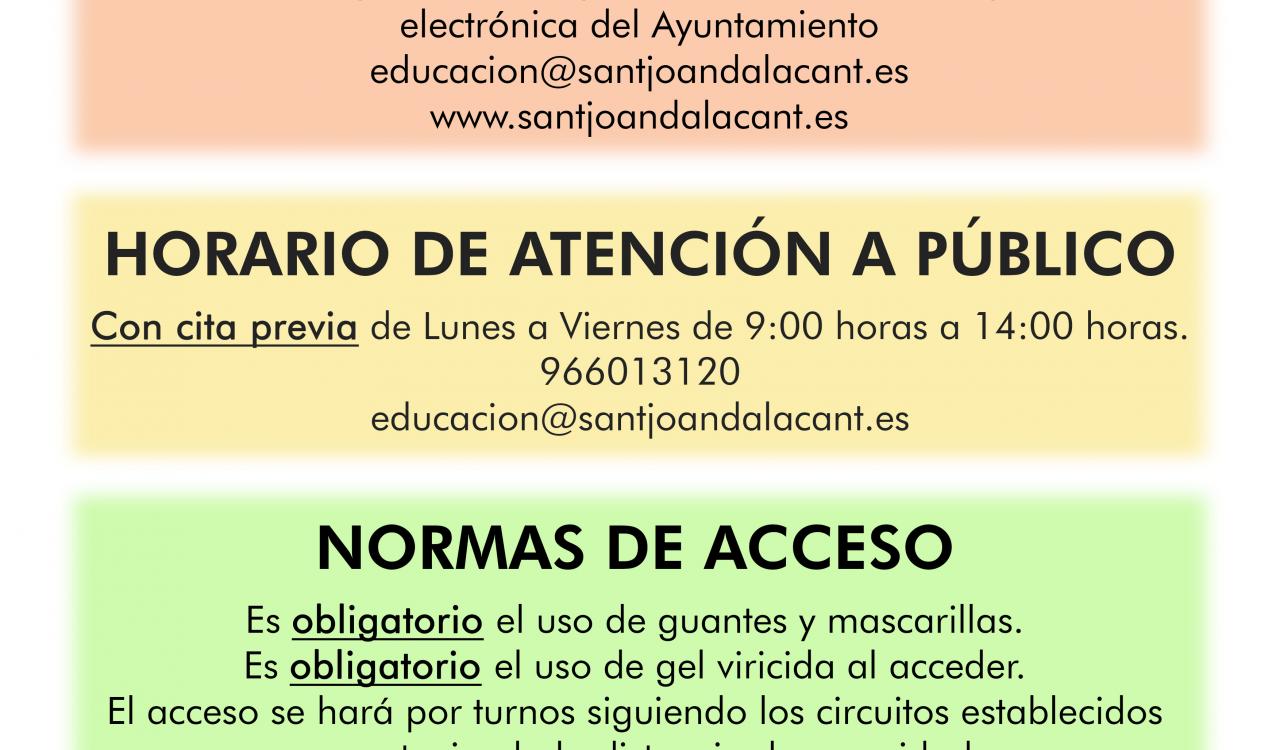 CARTEL INFORMATIVO APERTURA SERVICIO DE EDUCACIÓN