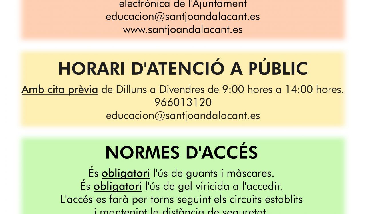 CARTELL INFORMATIU OBERTURA SERVEI D'EDUCACIÓ